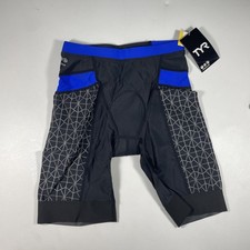 TYR Men's 9" Competitor Tri Short Black Blue XS MSRP 74.99