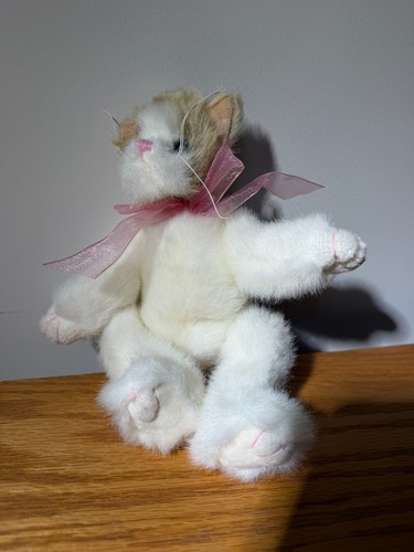 Vintage Ty Attic Treasures Adelaide the Cat 1993 Plush Toy Pink Flower Bow B