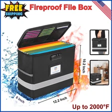 Fireproof Document Safe Box with Lock,Water-resistant Organizer Storage Portable