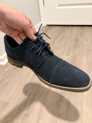 Carlo Morandi Navy Blue Suede Cap Toe Lace Up Derby Men display picture 3