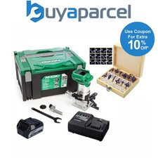 Hikoki 18v 1/4in Cordless Router Trimmer 1 x 5.0Ah Li-ion + Bit Set M1808DAJPZ