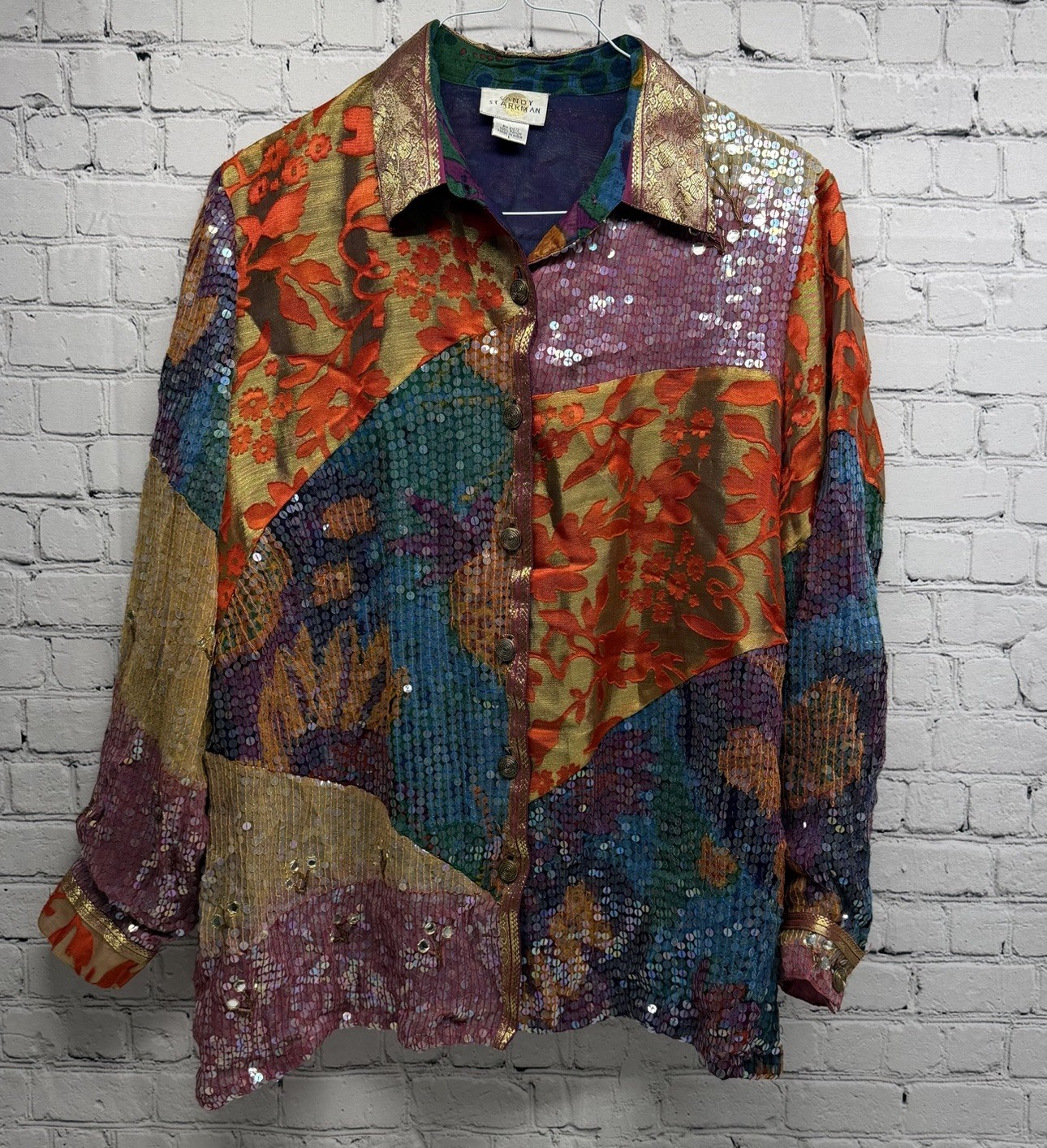 sandy starkman L Patchwork Sequence Jacket - image 1