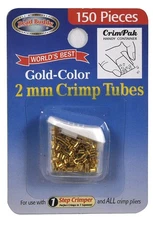 Bead Buddy Gold Plated 2 mm Crimp Tubes -150 Pieces Crimp Tubes Gold