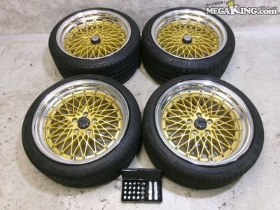 SSR Formula Mesh 18” Wheels Gold 8.5J+30 9.5J+30 5x114.3 Set of 4