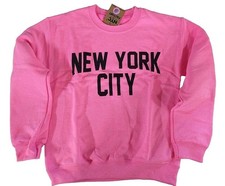 New York City Sweatshirt Screenprinted Pink Adult NYC Retro Shirt NYC Souvenir