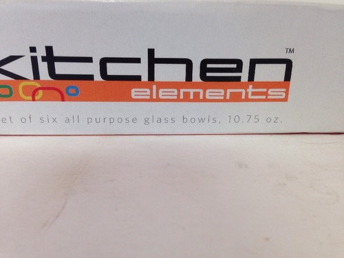 Home Essentials Set of 6 Clear All Purpose Bowls Hammered Look Glass New in Box - Picture 3 of 4