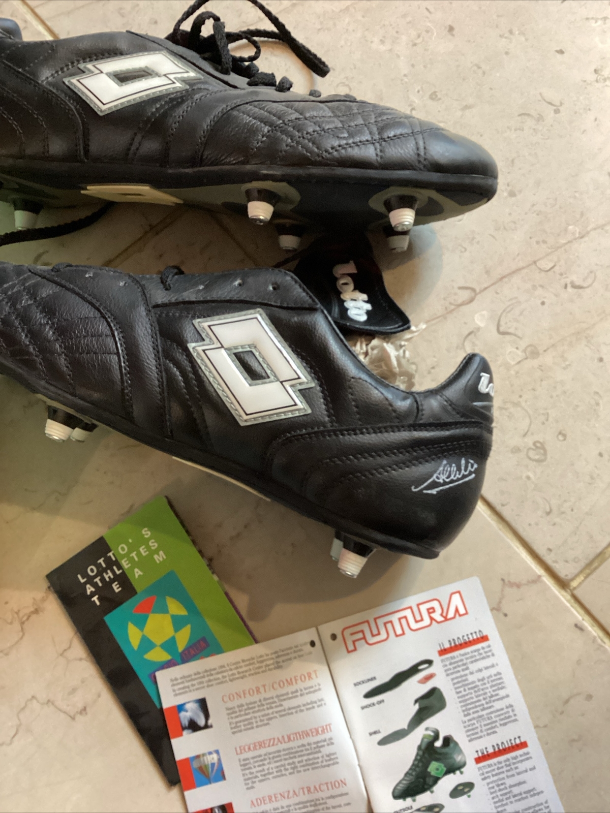Scarpe calcio professionali Lotto Albertini Grinta taglia 12 vintage nuove rare