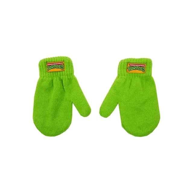 Toddler Boys Green TMNT Knit Beanie Hat and Gloves Set/One Size - Image 3 of 4