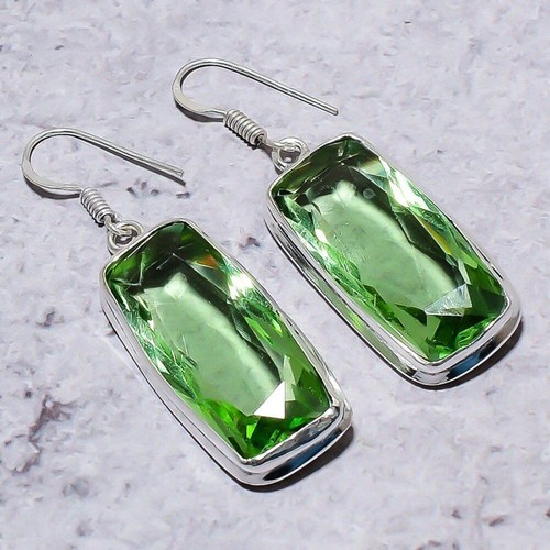 Violet, Lépidolite, Boucles d'oreilles, En Argent Sterling - France
