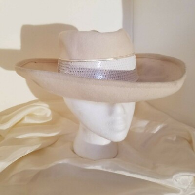 Vintage, Sonni San Francisco, 100% Felted Wool Hat, Cream  display picture 3