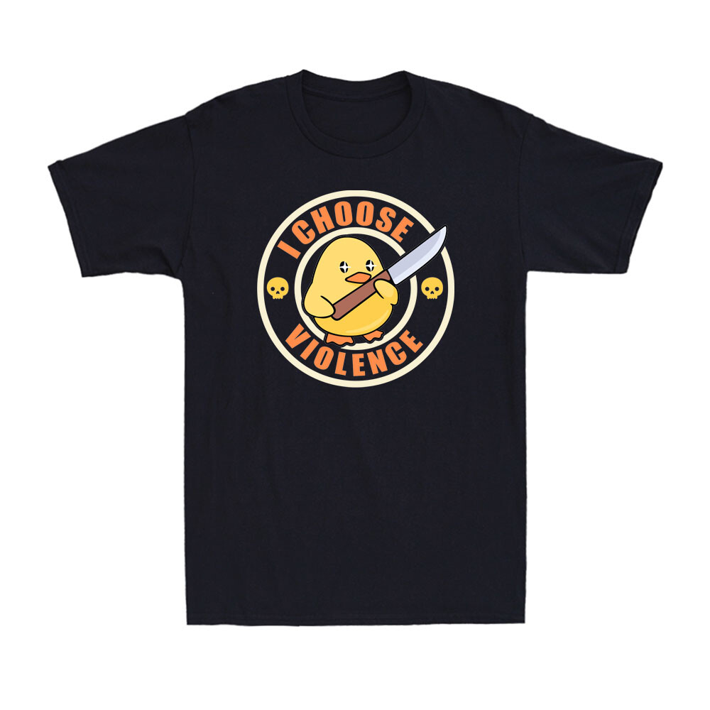 I Choose Violence Funny Baby Chick With Knife Meme Humor Quote Men's T-Shirt