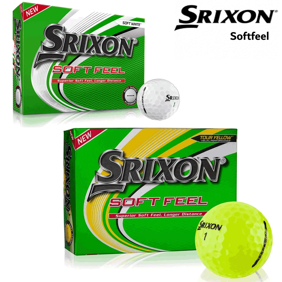 SRIXON SOFT FEEL GOLFBÄLLE GELB ODER WEISS DISTANZ GOLFBÄLLE HERREN GOLFBÄLLE