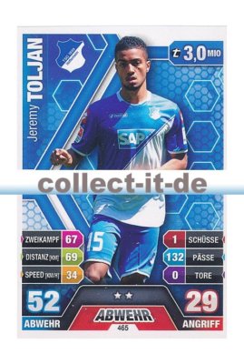 Match Attax Extra 14/15 - 465 - Jeremy TOLJAN