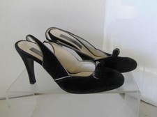 Marc Jacobs Black Velvet w/ Gold Trim Slingback Elegant Pumps Heels size 9 M