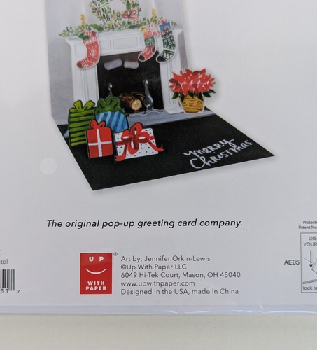 Up with Paper Treasures Pop up Christmas Cards HOLIDAY MANTEL Lot of 3 - Picture 8 of 9