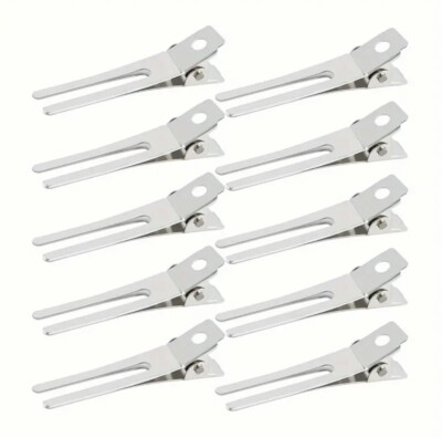 Metall Haarschnitt Clips Doppelzinken starker Griff Friseur Haar Make up