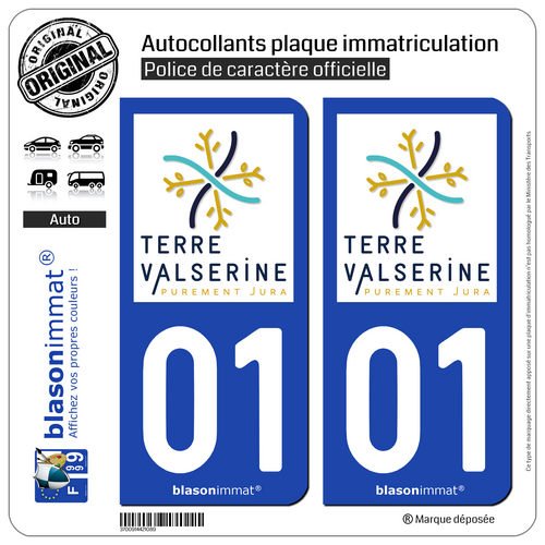 2 Autocollants plaque immatriculation : 01 Bellegarde sur Valserine - Tourisme - Picture 8 of 9