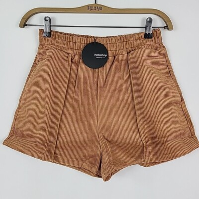 #ad #ad NEW Mittoshop Women#x27;s Corduroy Wait With You Shorts Camel Rust High Rise Sz L $15.00