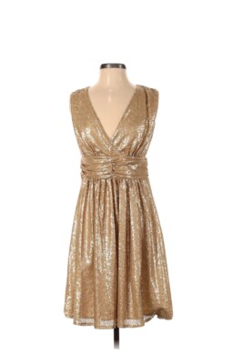 new york and company gold dress Eva Mendes by & Cocktail Size Medium 226saleselects