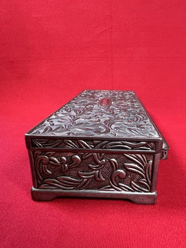 Vintage Godinger Jewelry Box Silver Plated 9”x3.5”x2” Velvet Lined Hinged - Picture 8 of 17