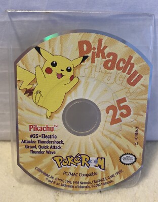 PC / Mac Compatible Game Disc: Pokerom Pokemon - Pikachu 25