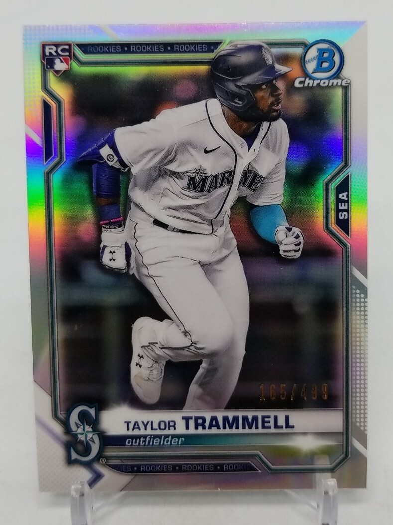 2021 Bowman Chrome TAYLOR TRAMMELL Rookie RC Refractor /499 Seattle Mariners #61
