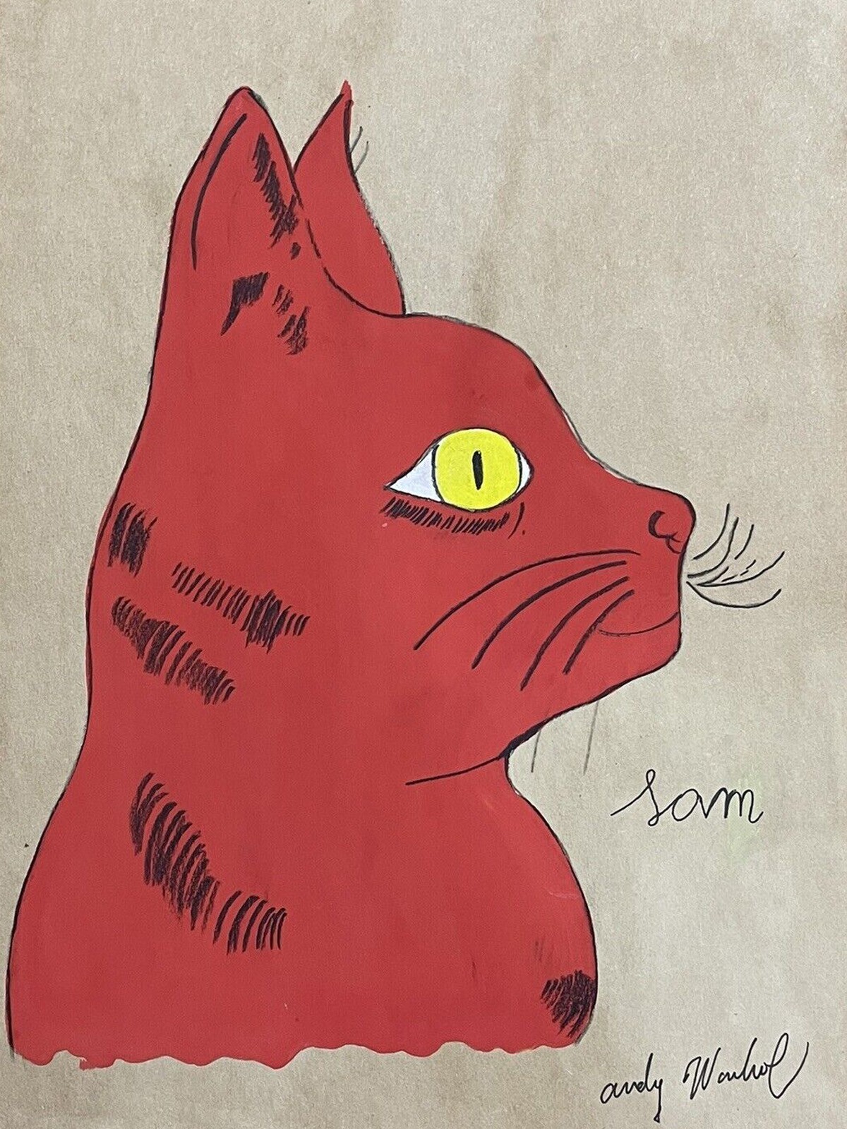 ANDY WARHOL CoA Drawing on Paper Vintage Art Painting Original Signed by Hand