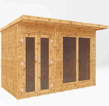 10ft x 6ft GARDEN SUN ROOM OFFICE DOUBLE DOORS MAINE SUMMERHOUSE SHED OUTDOOR