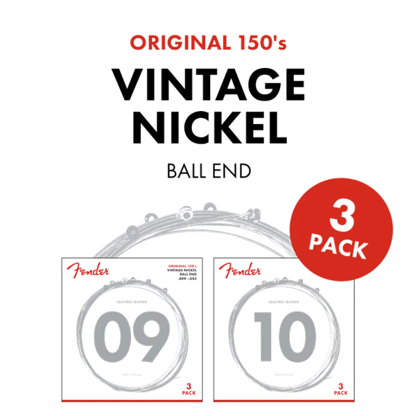 3-PACK of Fender 150L Pure-Nickel Electric Guitar Strings - LIGHT 9-42 - Image 2 of 2