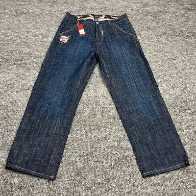 Blanco Label Jeans Mens 36x30 Blue Denim Baggy Wide Leg Skater Street