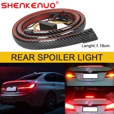UK Carbon Fiber LED Tail Brake Light Strip Rear Spoiler Lip Trim Car Accessories