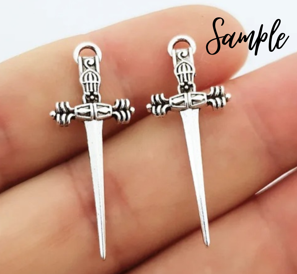 Medieval Dagger BULK Set 1/3/5 PCS DIY Craft Charms Pendants Jewellery