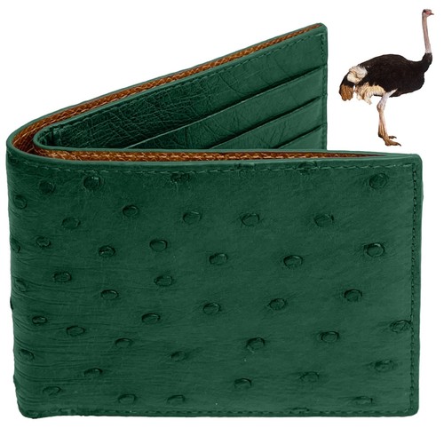 Real Crocodile/Ostrich Bifold Leather Wallet Men's Credit Card Wallet RFID Block - Picture 140 of 141