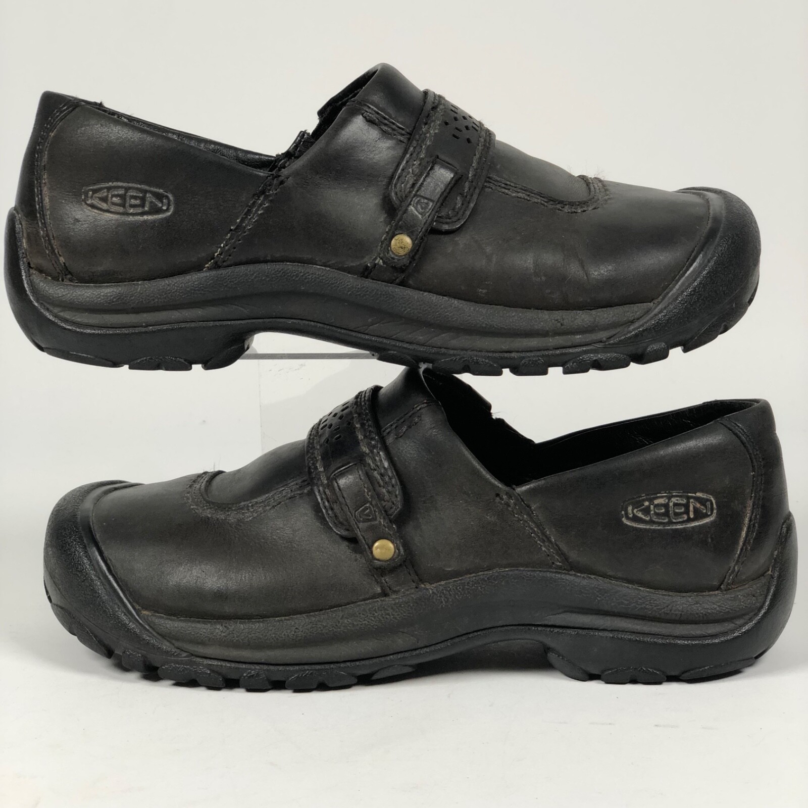 Scarpe da donna Keen Kacill taglia 7 US 37 5 nere in pelle casual slip on outdoor