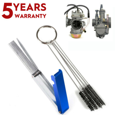 Carburetor Carbon Dirt Jet Cleaner Tool Kit 30X Cleaning Needles with 15X Brushes