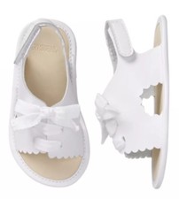 NWT Gymboree Cabana Baby Girls White Sandals Crib Shoes 3-6 M