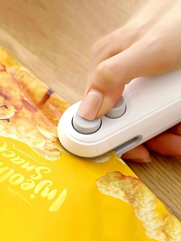 1 PCS Mini Rechargeable 2-In-1 Bag Sealer With Cutter Blade Keep Food Fresh