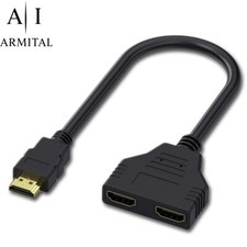 Splitter HDMI 1 Maschio a 2 Femmina Adattatore Cavo Sdoppiatore per TV PC Consol