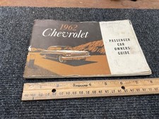 1962 Chevrolet Passenger Car Owners Manual Glove Compartment Guide