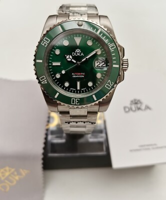 NEU IN OVP DUKA 108 TAUCHERUHR 41mm AUTO SEIKO NH35 STAHL KERAMIK SAPHIR 100m 2-LUME