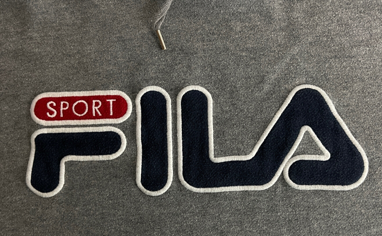 Felpa con cappuccio Fila Sport grigia vintage donna XS