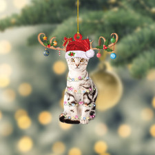 American Shorthair Cat Christmas Ornament, American Shorthair Cat Xmas Ornament