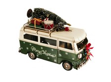 Volkswagen VW Bus 1970s Merry Christmas Metal Van Model 13.5" Holiday Decor New