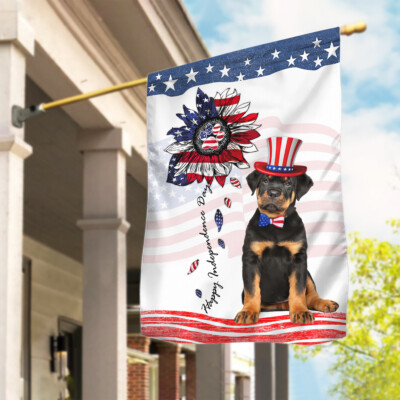 Rottweiler Dog America 4th Of July Flag, Rottweiler Dog Independence Day Flag