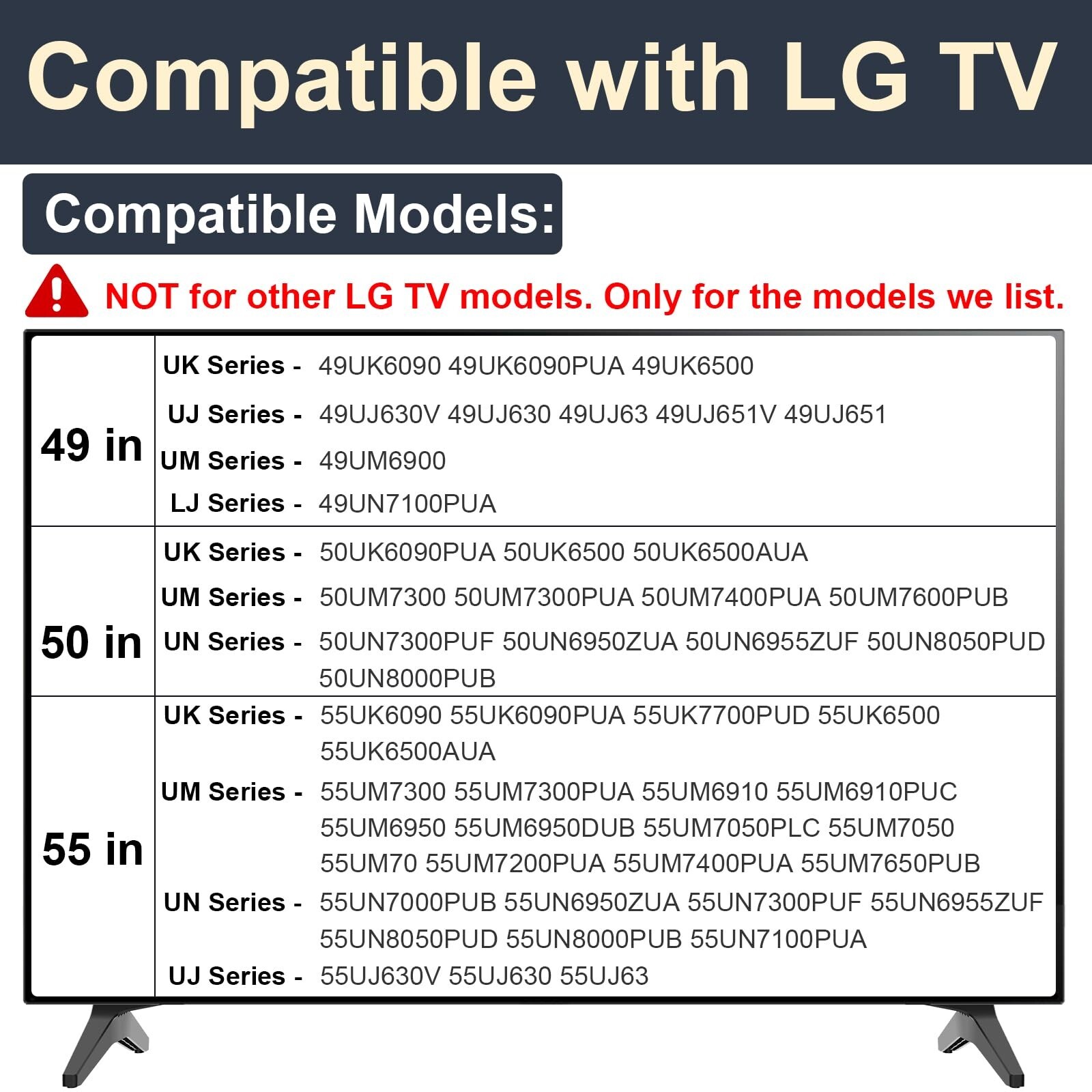 Stand for LG TV Legs Replacement, TV Stand Legs for 49 50 55 Inch LG TV