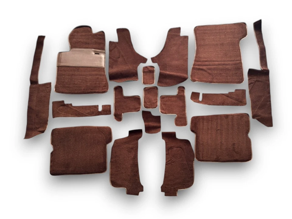 Conjunto de carpete tapete para Mercedes SL107 R107/W107 protetor de calcanhar de borracha marrom - Imagem 2 de 4