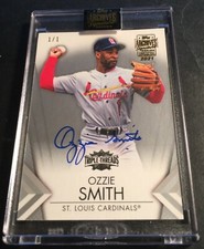 Ozzie Smith 2021 Topps Archives Signature Series TRIPLE THREADS Auto 1/1