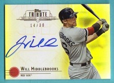 2014 Topps Tribute Will Middlebrooks Autograph Gold 14/30 Red Sox