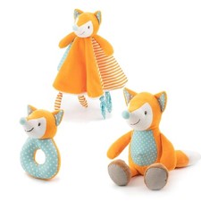 3PC Baby Fox Rattle,Plush Toy and Security Blanket,Soft Baby Lovie, Newborn Baby