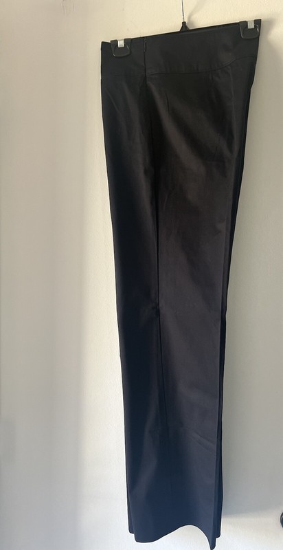 Burberry Women’s Trousers Straight Leg Stretch Cotton Pants Solid Black 10